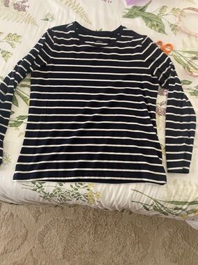 Banana Republic Navy & White Striped Timeless Tee